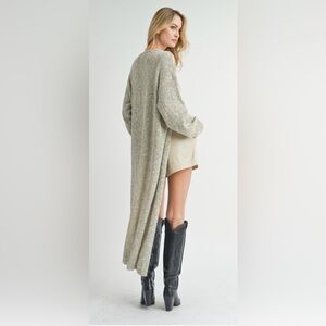 Sadie & Sage Taupe Multi Phoenix Long Open Cardi